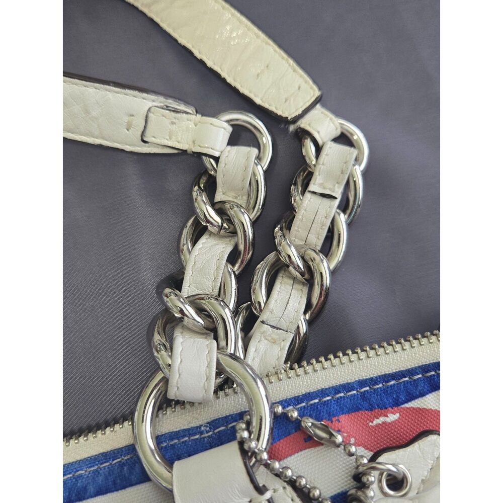 Coach Poppy Rocker Nautical Sequined Canvas Tote Bag - Picture 4 of 12